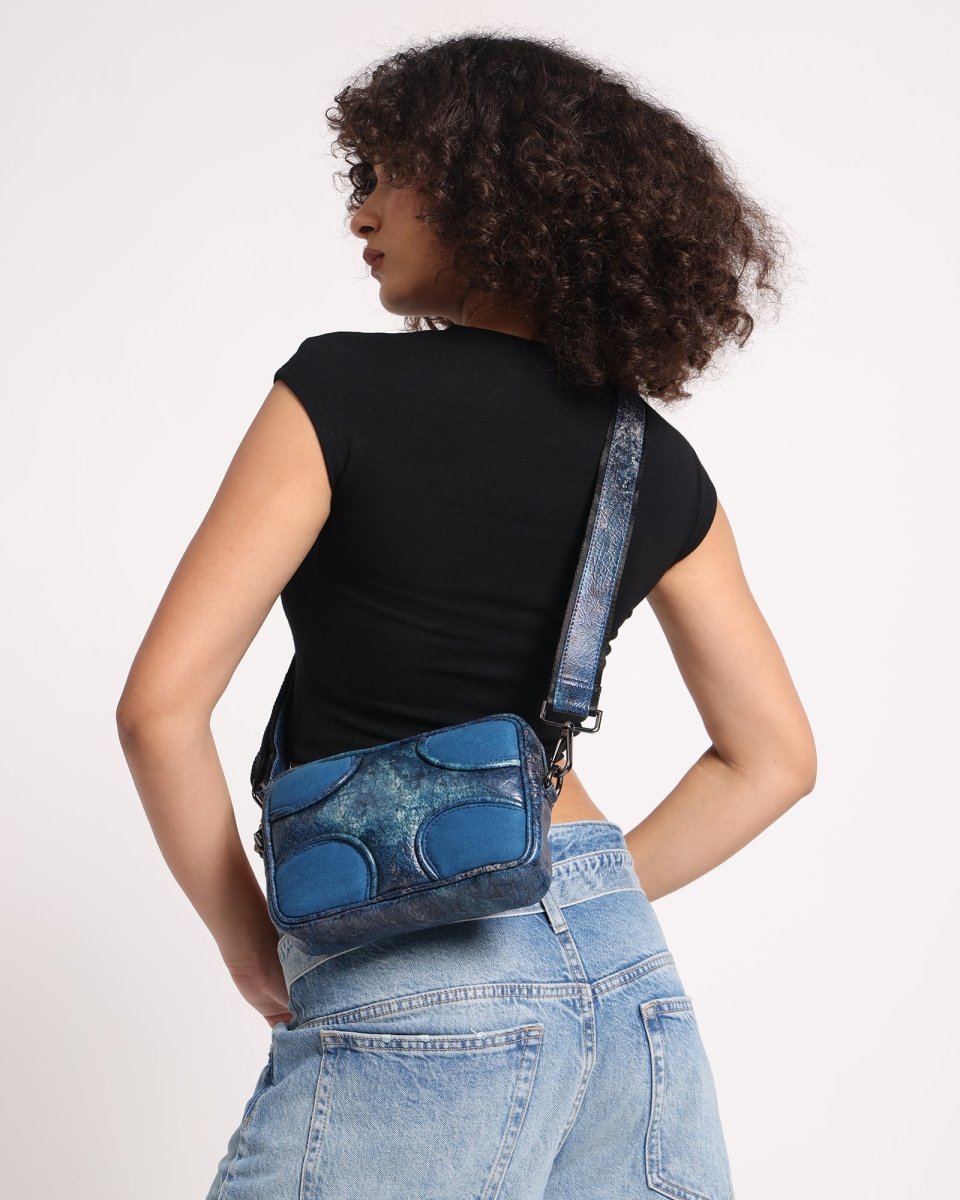 Muddled Unisex Sling Bag - Cracked Indigo - Fetti