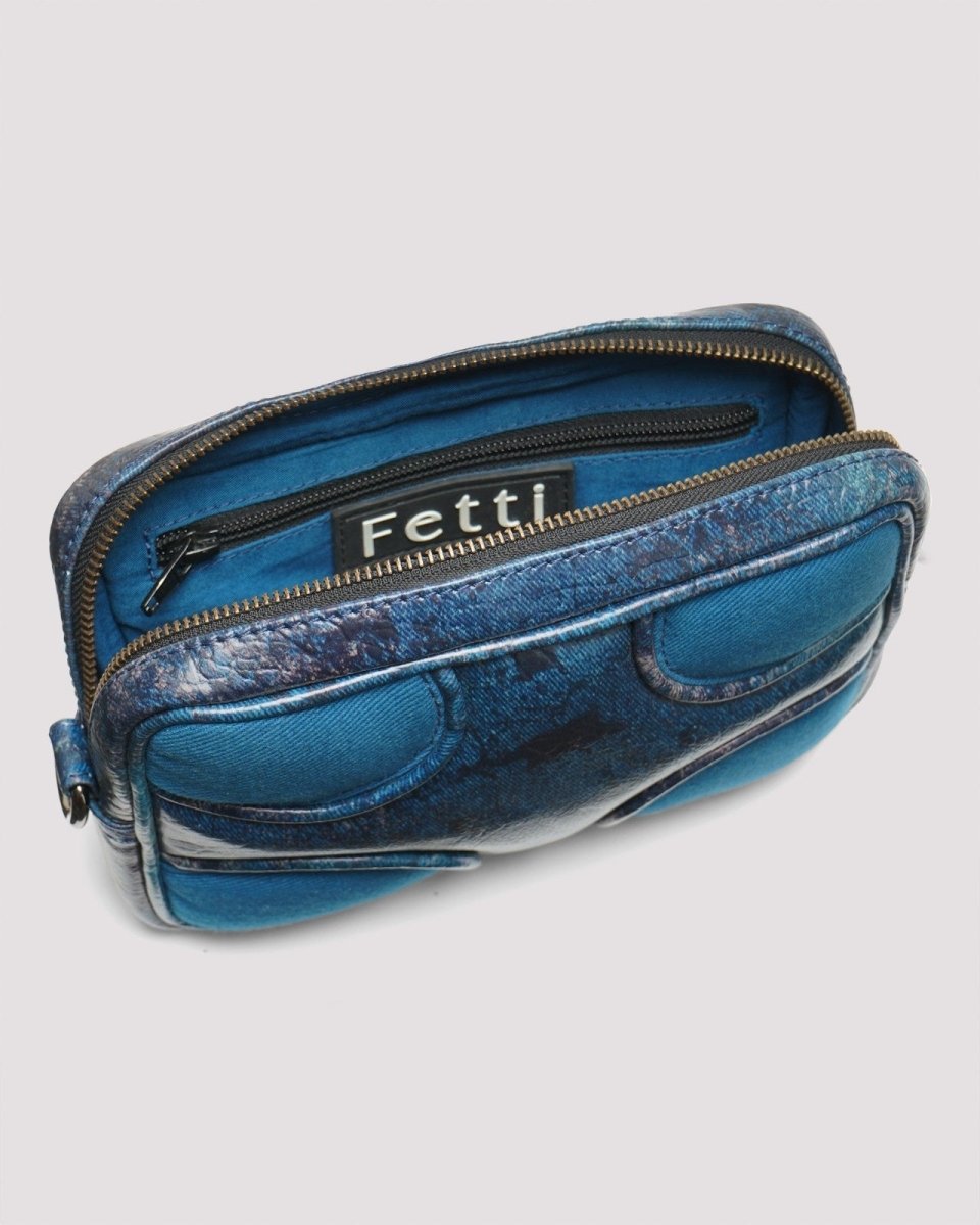 Muddled Unisex Sling Bag - Cracked Indigo - Fetti