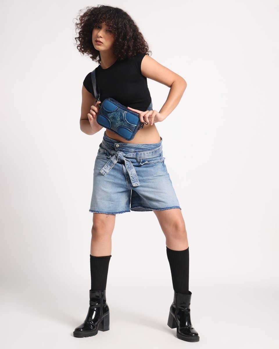 Muddled Unisex Sling Bag - Cracked Indigo - Fetti