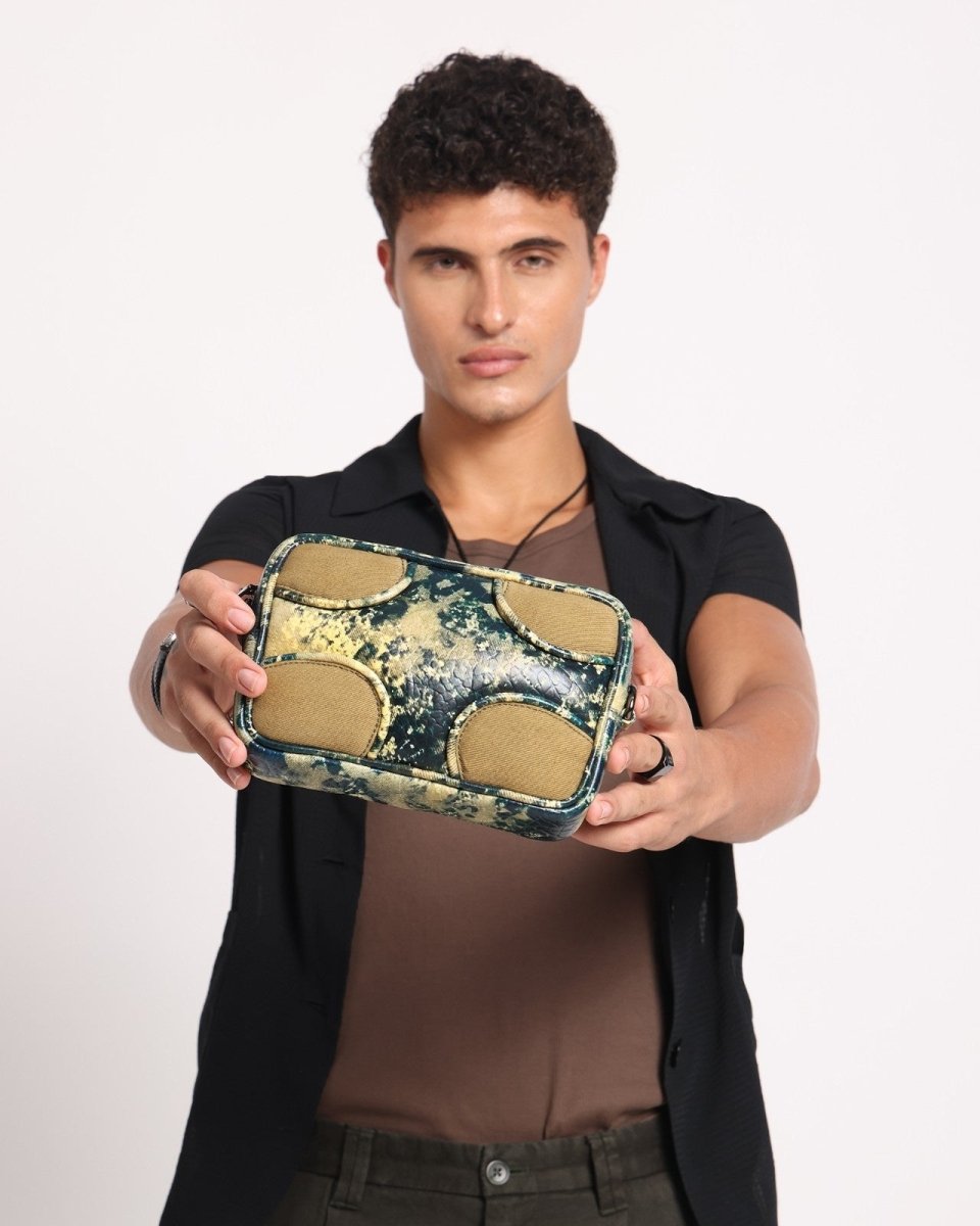 Muddled Unisex Sling Bag - Oxidized Olive - Fetti