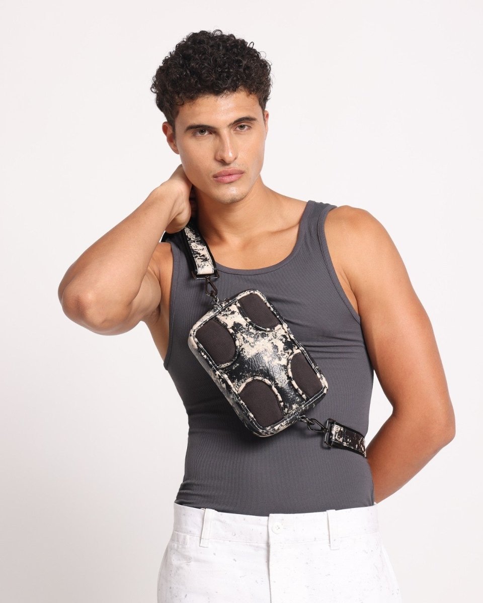 Muddled Unisex Sling Bag - Rusted Grain - Fetti