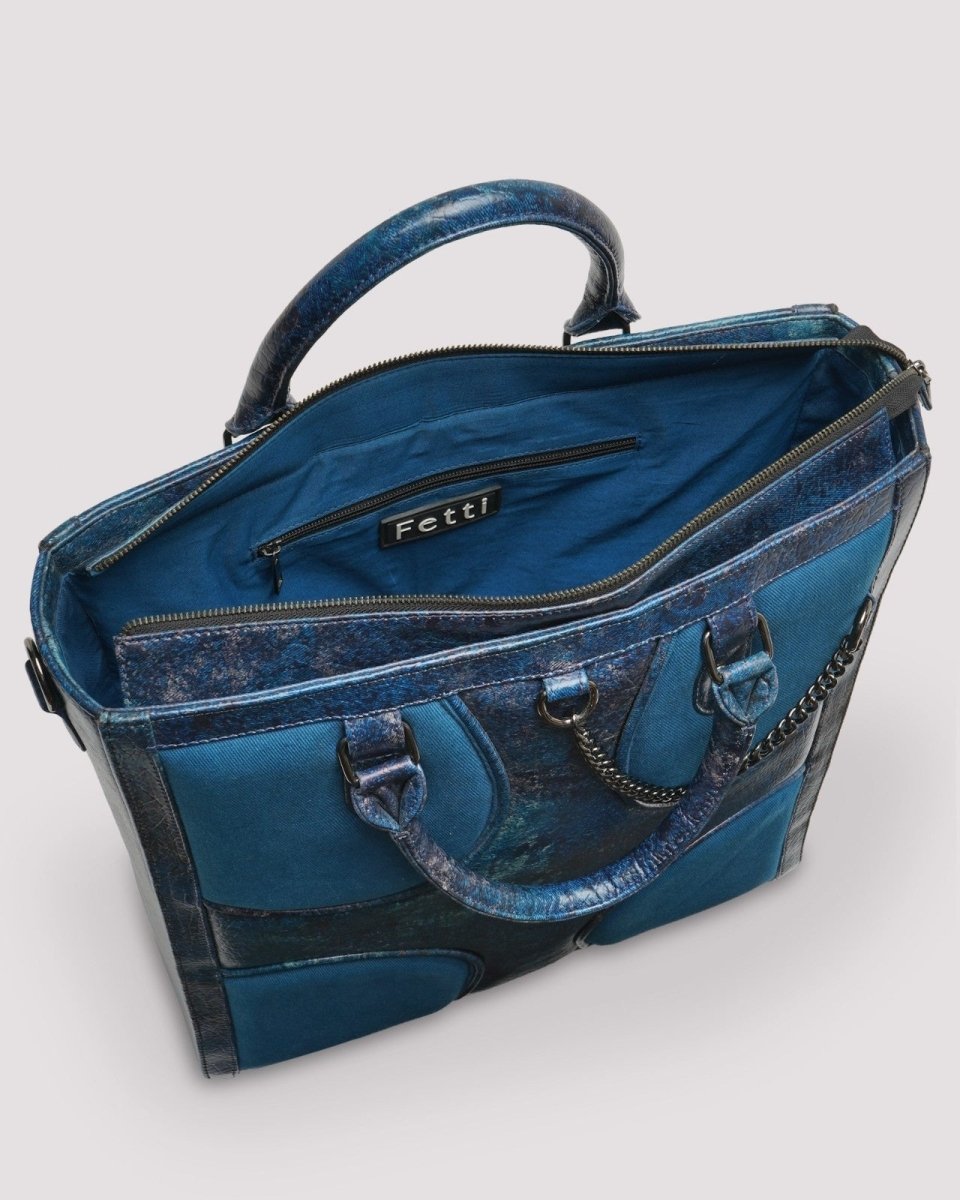 Oversized Muddled Shopper Tote - Cracked Indigo - Fetti
