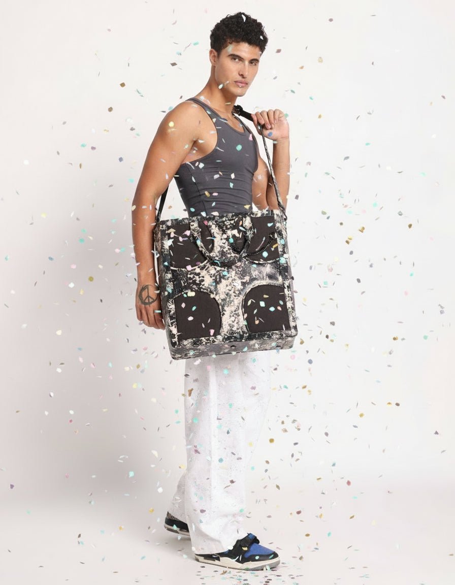 Oversized Muddled Shopper Tote - Rusted Grain - Fetti