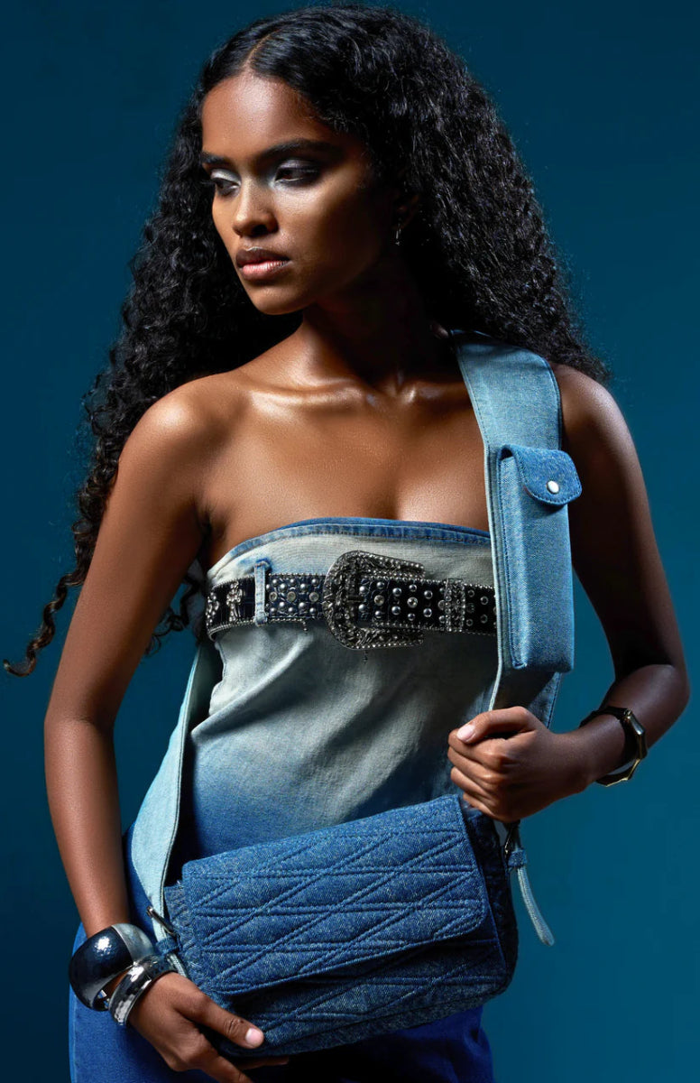 Porte Denim Messenger Bag - Fetti
